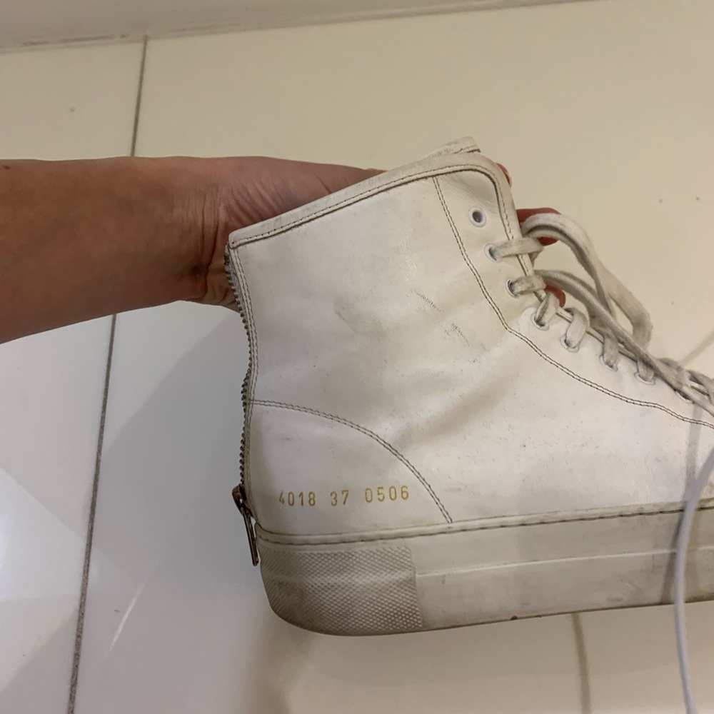 Common projects high top shoes